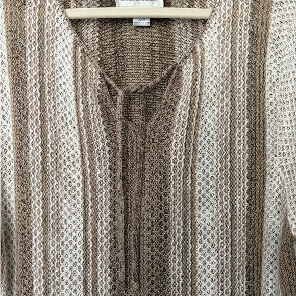 Christopher & Banks Knit Sweater Tunic Stripe XL Brown - Picture 4 of 8